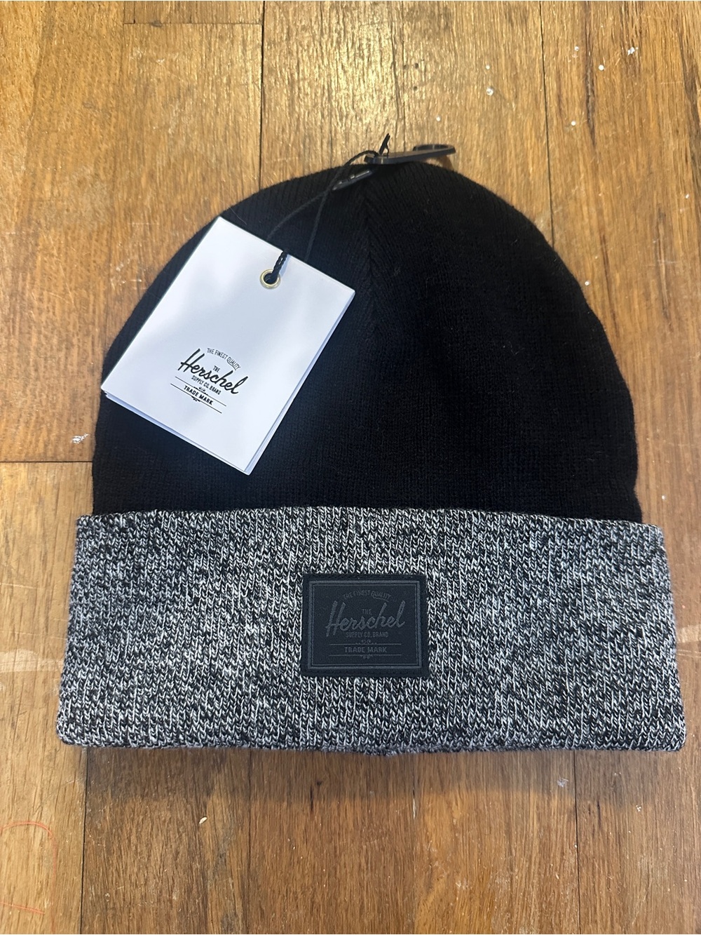 Herschel Men’s Two-Tone Black & Gray Cuff Beanie